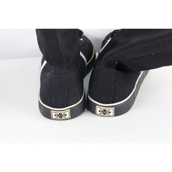 NOS Vtg 90s Streetwear Mens 12 Gothic Goth Punk Skull Tall Canvas Shoes Boots main image 7